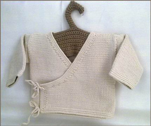 Ababe 手工编织婴儿开丝米羊绒衫 系带和尚服