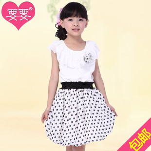 <em>大女童</em>裙子夏装 2012韩版 儿童<em>连衣裙</em> <em>夏季</em>少女
