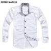 【5151m2010春】DEERE MARCHI 英伦格子翻领纯棉长袖衬衫 DM05白
