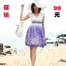 品牌女装特价清仓 夏装新款 夏天裙子韩版日系甜美碎花雪纺连衣裙