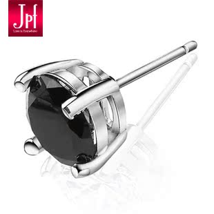  JPF 型男必备 黑玛瑙 925纯银耳钉 男士耳钉 男士饰品 圣诞礼物