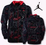 NBA jordan乔丹全身印花图案 运动休闲连帽卫衣 加绒纯棉帽衫外套