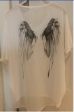2012春夏新款 韓國進口 手工釘珠angle天翼翅膀蝙蝠袖休閑短袖T恤