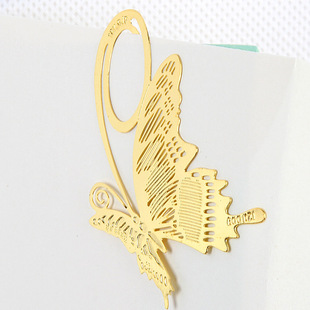  W1312 四金冠 韩国bookzzicard创意镀金可爱书签便签书夹