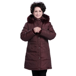  中老年棉服女装 妈妈装冬装加厚外套 防寒服棉衣 中长老年