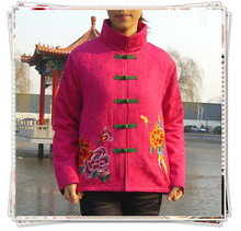 <span class=H>唐装</span>女装2011冬新款棉衣 民族风棉麻棉服上衣休闲粉色