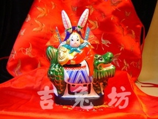 北京故事 老北京兔儿爷专卖老店 中号坐麒麟兔