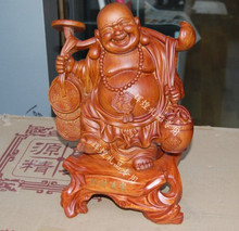 Empresas apertura zhenzhai estatuas de Buda Maitreya riqueza Feng Shui (imitación madera)