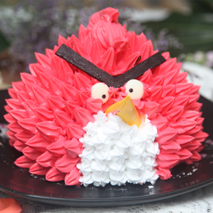  春天瑞朵 掼奶【愤怒的小鸟】生日蛋糕  杭州市区免费配送