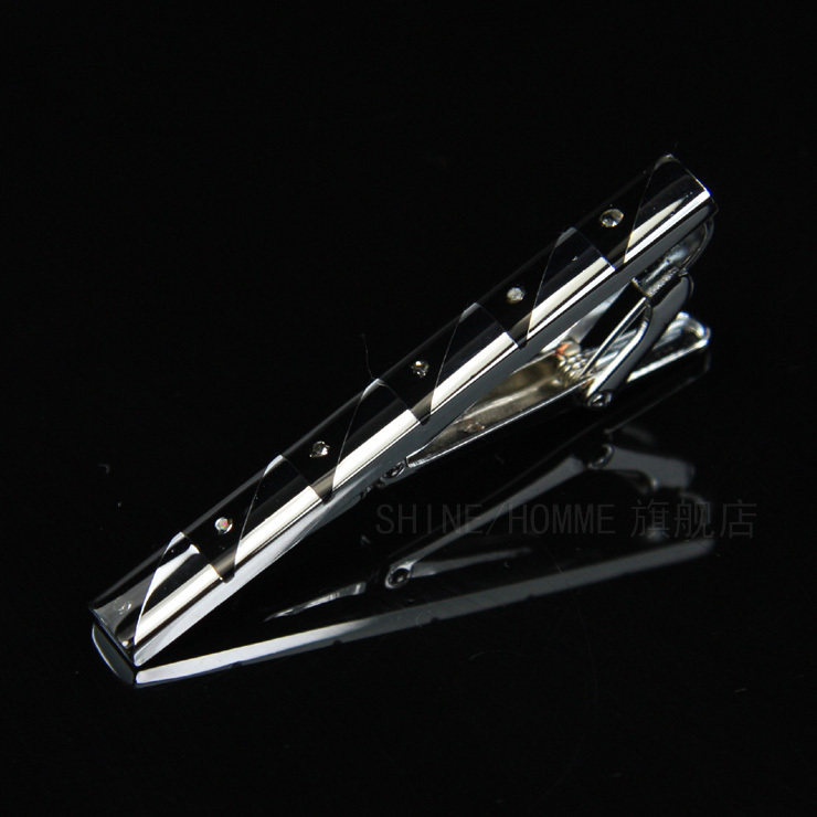 SHINE/HOMME 水钻领夹 倒三角镶钻领带夹 高档领带夹 U912