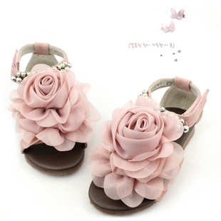  夏@真皮女童凉鞋公主单鞋童鞋女韩版儿童凉鞋猪皮内里 名媛