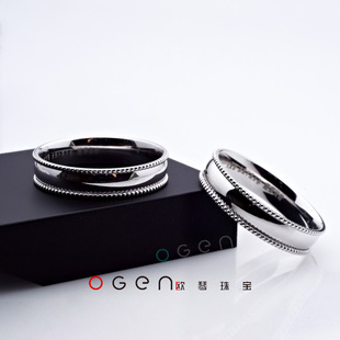 5钻【OGEN欧琴珠宝】铂金协会pt950精品内弧对戒指永恒之约