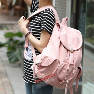  韩版女式 帆布包 中学生书包 背包 双肩包 女包 休闲背包 H04多色