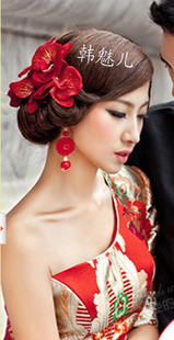  结婚头花配饰 新娘头饰 韩式水钻饰品 海边发饰 红