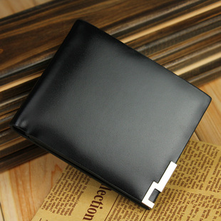  SOUF 正品 男士真皮短款三折钱包多卡位钱夹 男式卡包 皮夹子刻字