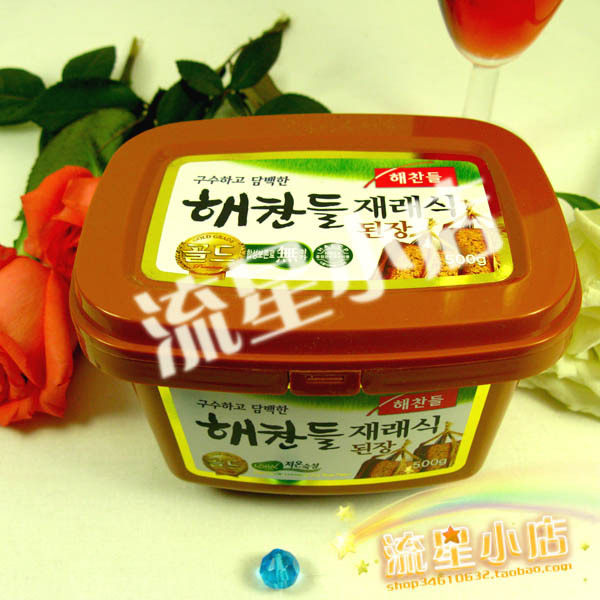热卖韩国原装进口大豆酱~韩国大酱汤专用原料500克盒装