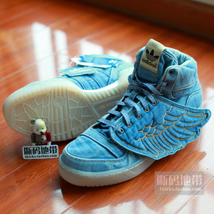 现货情侣码 Adidas Js Wings Denim 牛仔布翅膀鞋 V24621