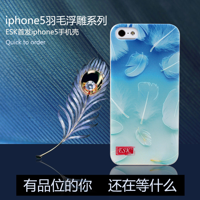ESK 苹果 iphone5手机壳 彩绘浮雕后壳 保护壳超薄 配件 时尚个性