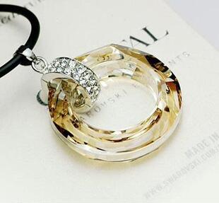  正品代购天使环情侣项链女一对吊坠男采用施华洛世奇元素水晶