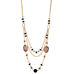 彩晶多层装饰长项链...