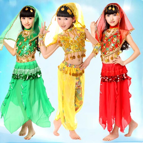 儿童印度舞服装演出表演服少儿民族舞服女童肚