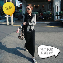 半身长裙欧美纯色2011新品包臀短裙黑色长裙拖地半身裙子夏装包裙