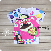 淇洋贝康jian1533圆圈卡通，印纯棉圆领，短袖超柔软t恤儿童夏装