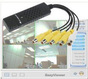 冲皇冠~！ EasyCAP 4路USB采集卡USB监控卡 USB转AV 视频采集卡