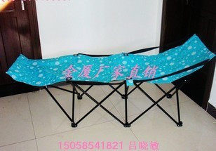 （送枕头）双层加厚印花面料沙滩折叠床午休床、行军床（加固升级