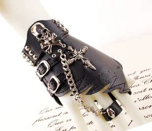 [88 email] men and non-mainstream hip-hop performances of punk rock surge leakage cross black leather gloves