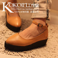 KOKOIN2012冬季最新厚底搭扣坡跟松糕跟单鞋低帮鞋休闲鞋女鞋子