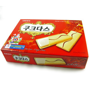  版主食品韩国进口零食crown可拉奥奶油蛋卷夹心饼干144g不包邮