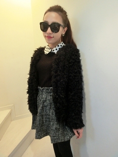  LADY CAI 韩国单复古彩色毛绒绒仿羊羔毛圈圈毛绒短款外套 预定款