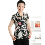 特价中老年服装中年女装衬衫妈妈装短袖衫夏装短袖衬衫百搭女上衣