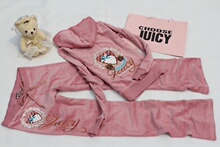 淘宝网美国代购 橘滋正品Juicy Couture天鹅绒刺绣草莓长袖运动休闲套装
