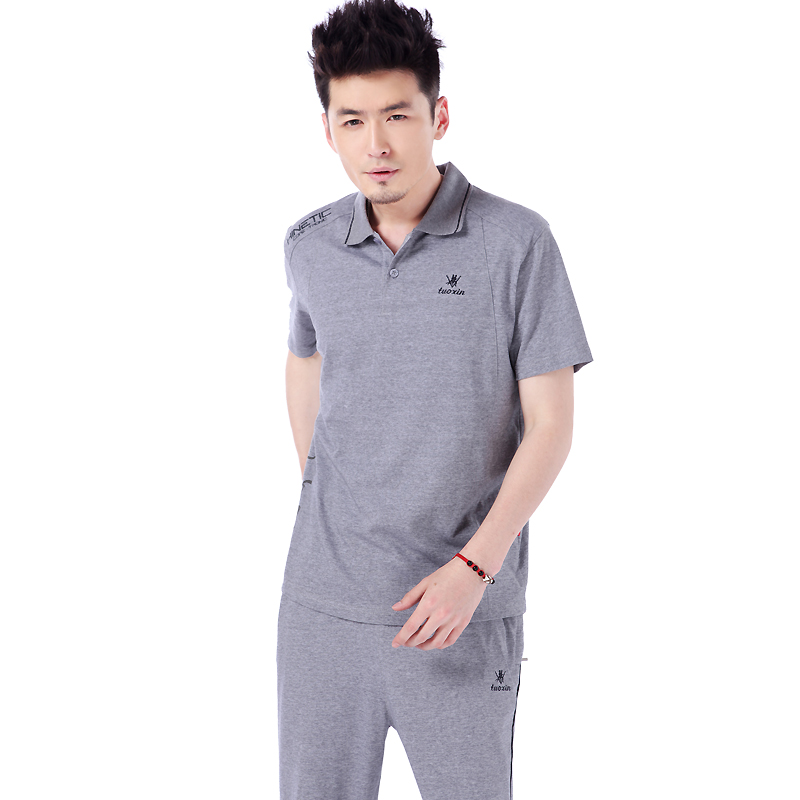 中老年运动套装男夏装短袖长裤休闲运动服加大