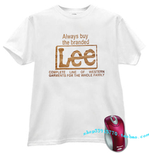 09纯棉圆领短袖T恤文化衫 LEE(图案) 白色款
