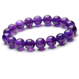  晓蕾3A级天然紫水晶手链 天然紫晶手链 颜色浓郁 女款
