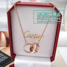 Contador con el dinero de Cartier Cartier AMOR bicíclico oro rosa collar de titanio de acero =