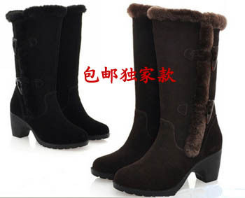 淘金币正品高筒靴雪地靴牛筋底正品清仓防水女靴子包邮