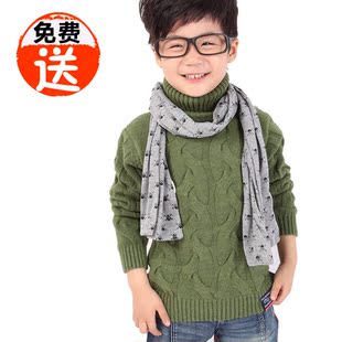  秋冬新款儿童加厚毛衣 高领 男童毛衣羊绒衫加厚 厚款 冬款