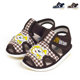  阿福贝贝凉鞋A2229格子童鞋 宝宝鞋 卡通婴儿鞋 叫叫凉鞋