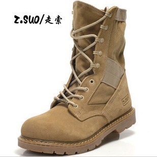  z.suo沙漠靴男特种兵作战靴军靴马丁靴高帮户外登山皮靴工装靴子