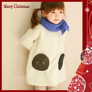 女童连衣裙儿童装加绒...