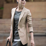 2012 春装新款女装韩版女士黑色大码小西服修身小西装小外套 女款