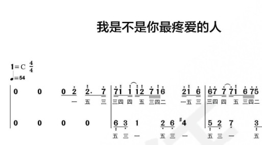 我是不是你最疼爱的人 简易版 指法 有试听 钢琴