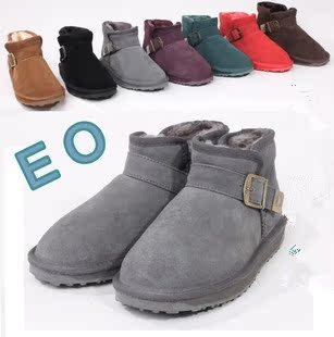  澳洲专柜正品EO情侣雪地靴真牛皮靴子保暖靴男女防水防滑低筒短靴