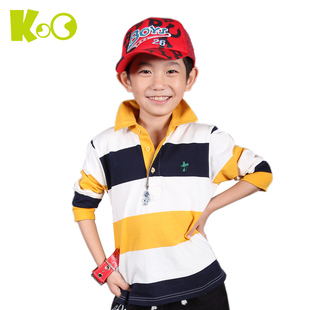  品牌特卖KOO童装男童翻领长袖T恤春装新款儿童打底衫包邮3188