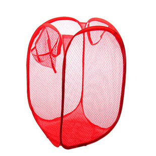 【天天特价】折叠式彩网脏衣篮 便携简约买2送
