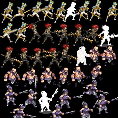 flash 矢量游戏胖子武士 士兵张飞蝎子 打斗动画